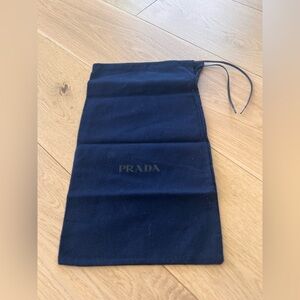 Prada Navy Drawstring Dustbag. 8 x 14”